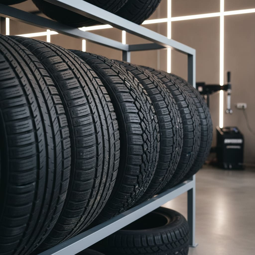 Gestapelte Sommer- und Winterreifen